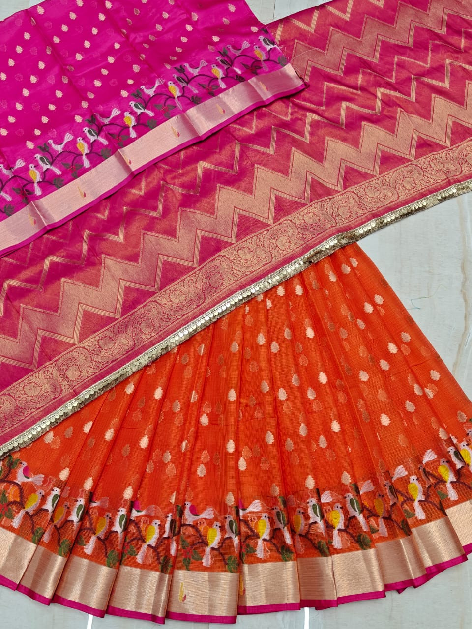 Soft Silk Kota Weaving LehengaHalf Saree