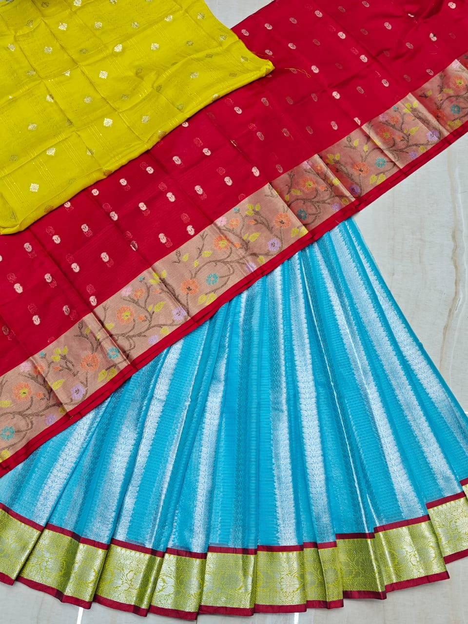Soft Silk Kota Weaving LehengaHalf Saree