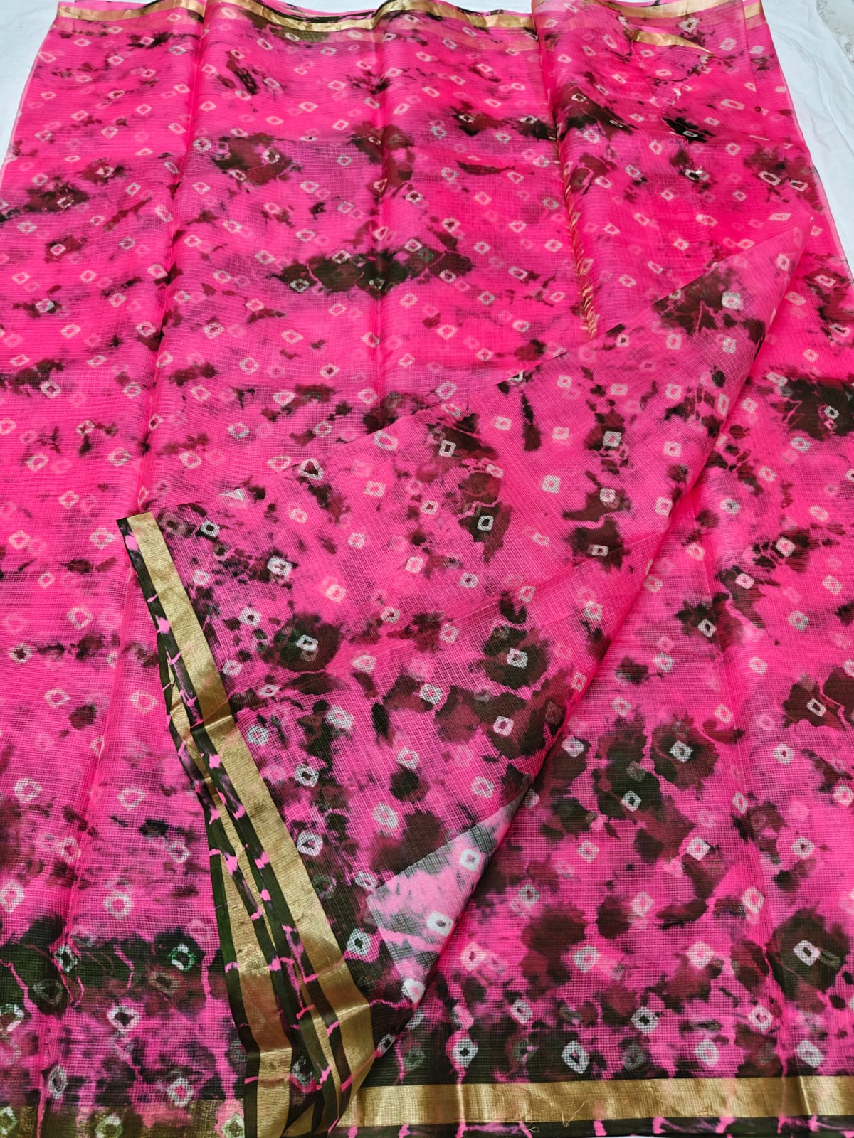 Pure Silk Kota Shibori Print Saree