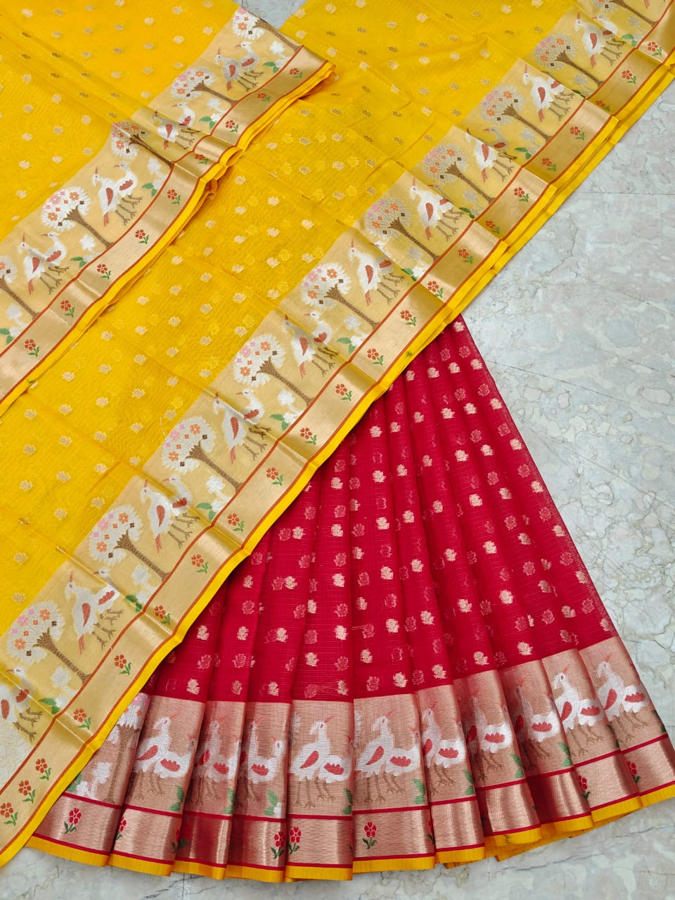 Soft Silk Kota Weaving Lehenga Half Saree