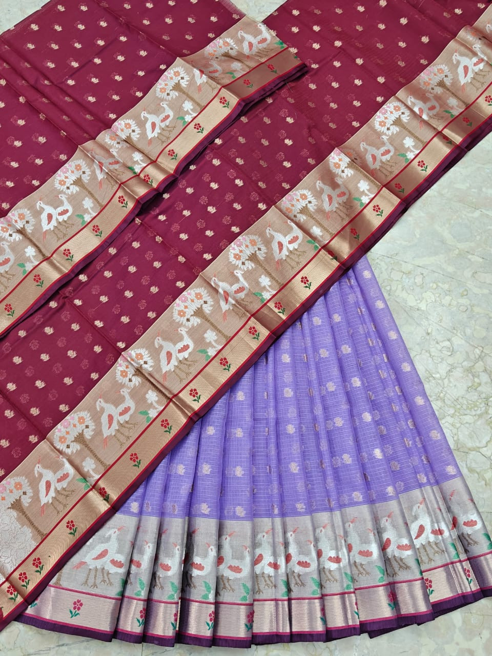 Soft Silk Kota Weaving Lehenga Half Saree