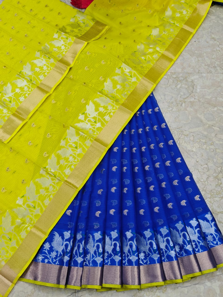 Image of Soft Silk Kota Weaving Lehenga/ Half Saree