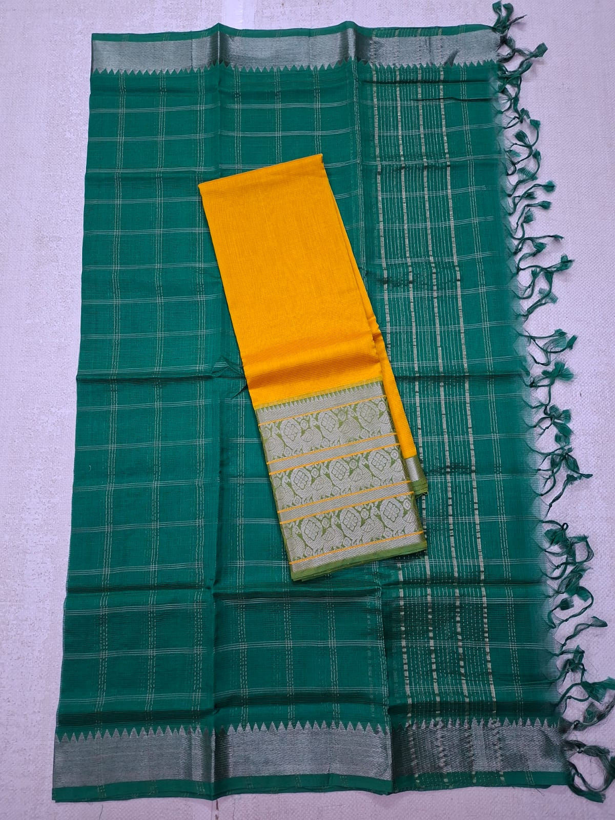 Hand woven mangalagiri LT silk  cotton BIG KANCHI border lehanga sets  langa voni sets 