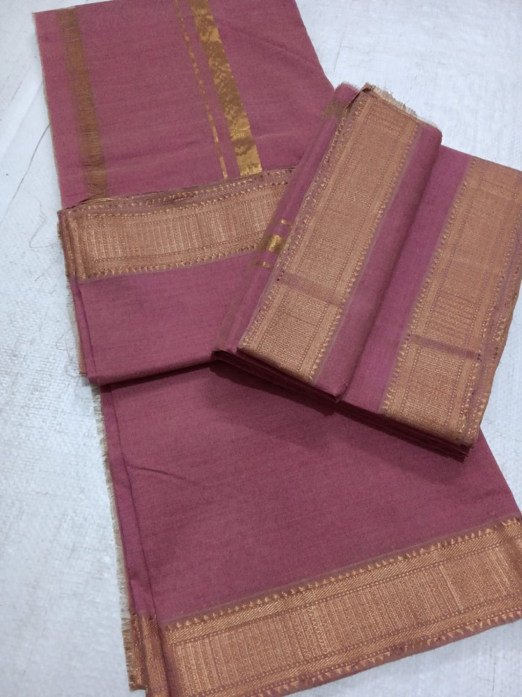Image of Handloom Mangalagiri Pure Cotton Pancha Kanduva Set for Men