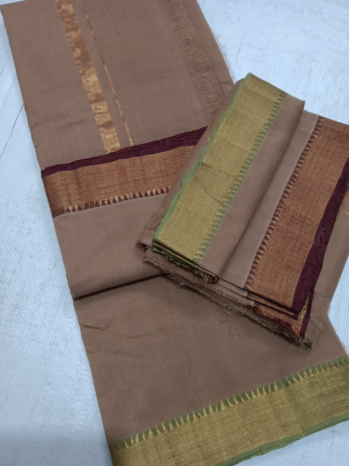 Handloom Mangalagiri Pure Cotton Pancha Kanduva Set for Men