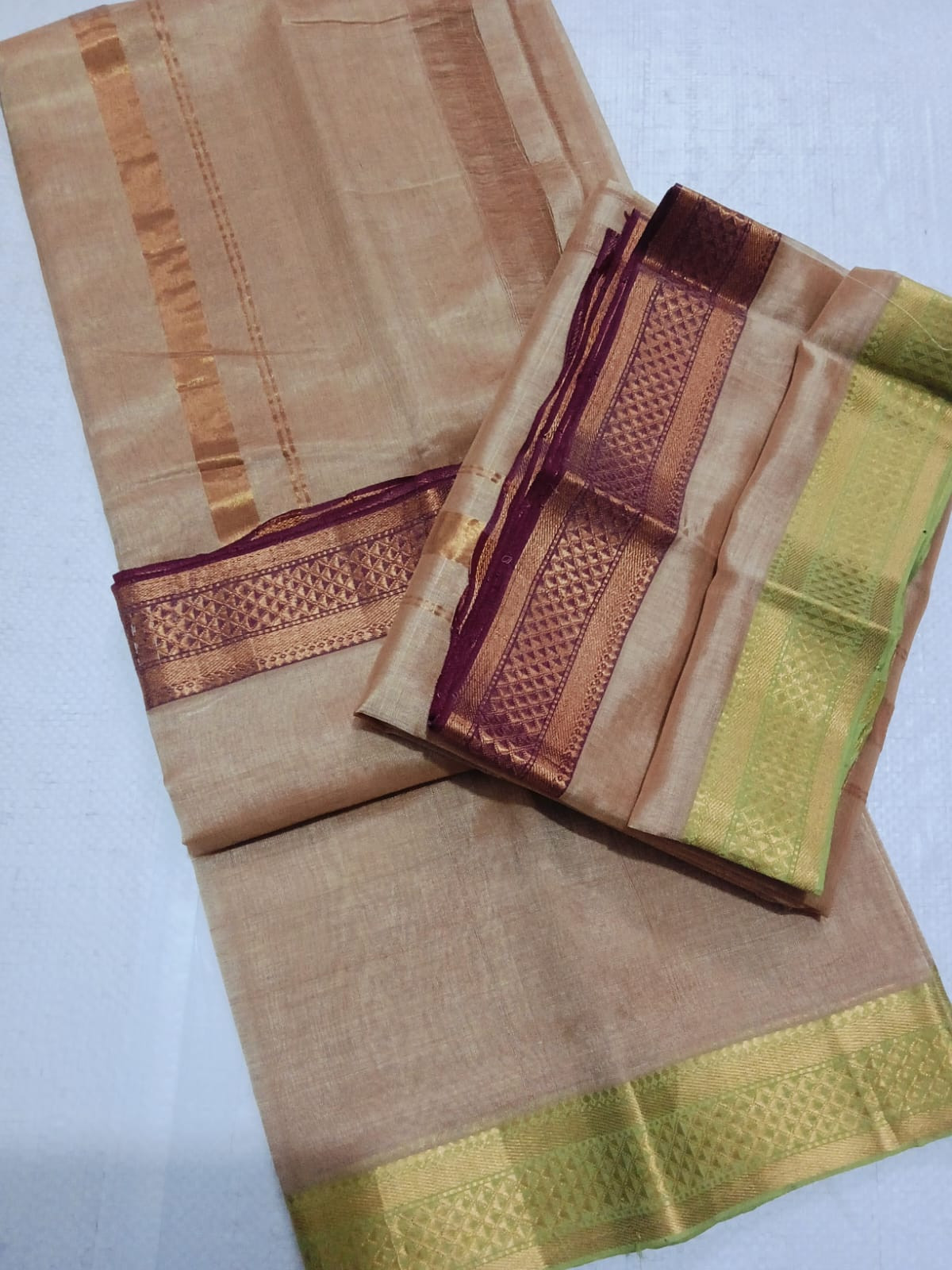 Handloom Mangalagiri Silk Cotton Pancha Kanduva Set for Men