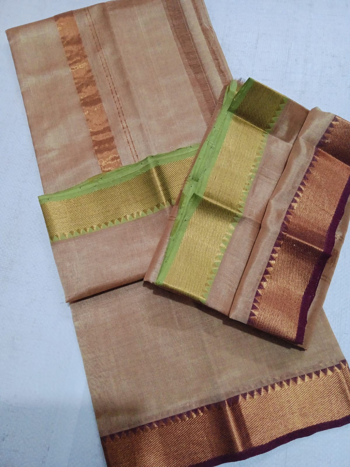Handloom Mangalagiri Silk Cotton Pancha Kanduva Set for Men