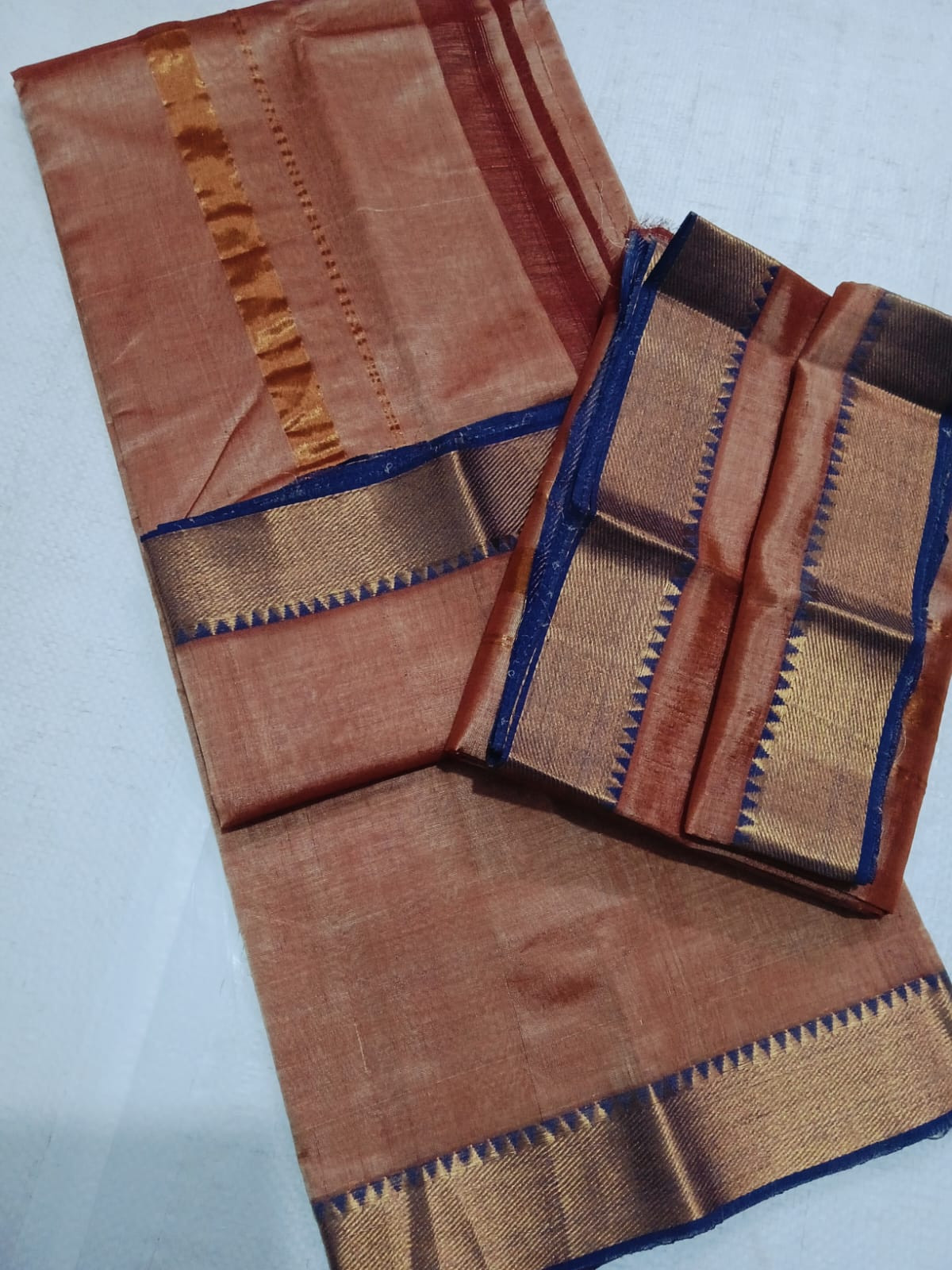 Handloom Mangalagiri Silk Cotton Pancha Kanduva Set for Men