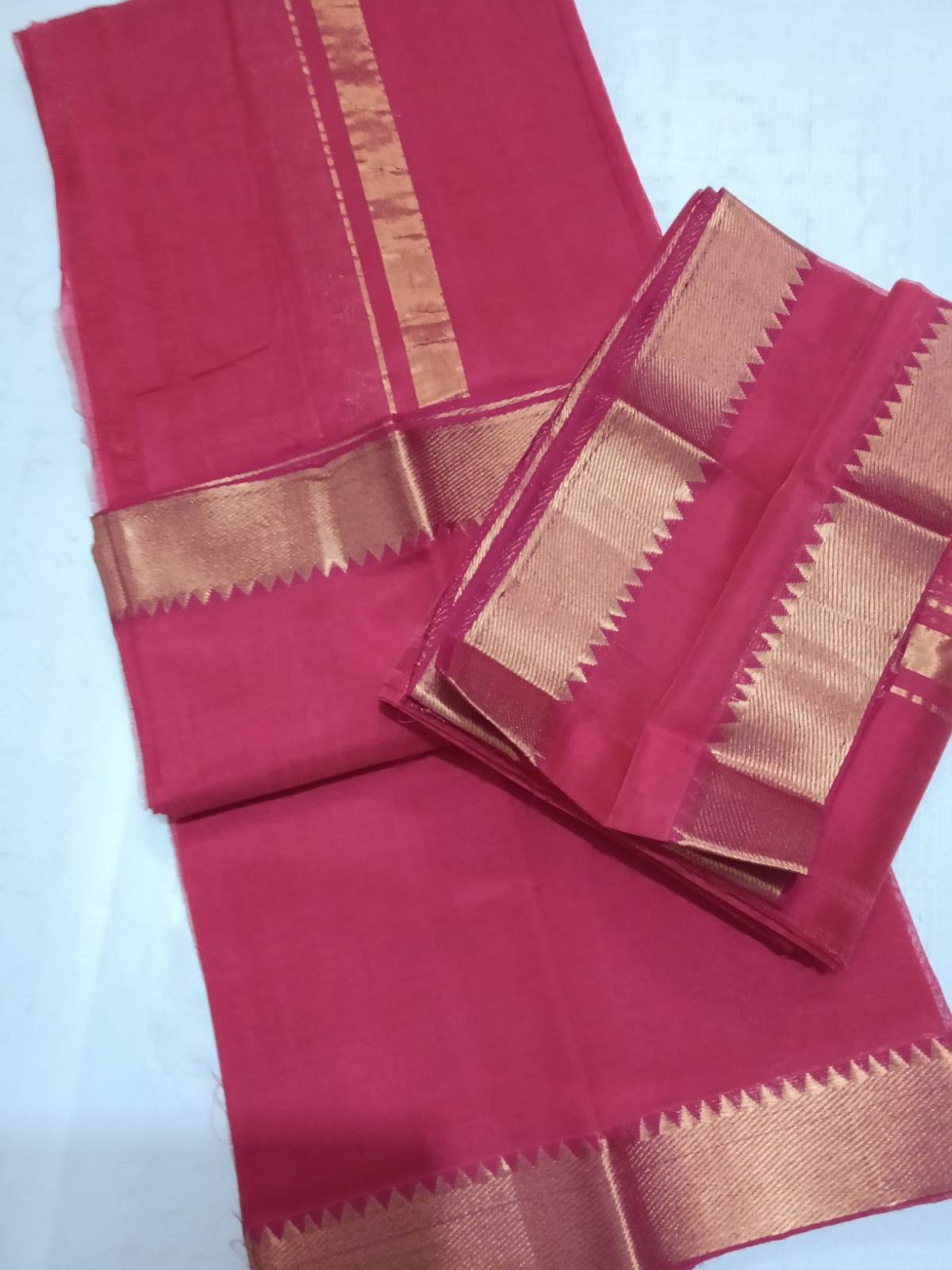 Handloom Mangalagiri Silk Cotton Pancha Kanduva Set for Men