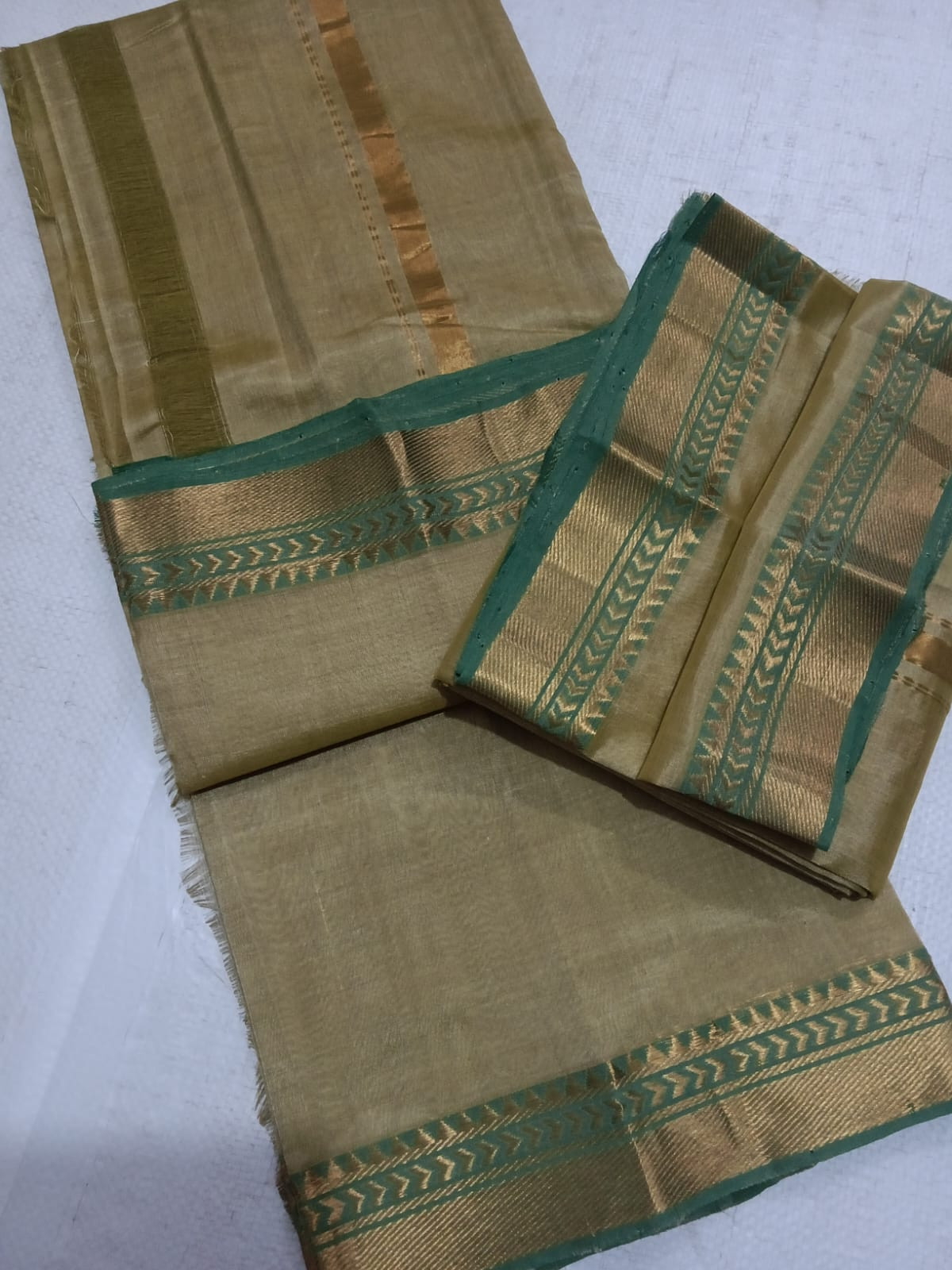 Handloom Mangalagiri Silk Cotton Pancha Kanduva Set for Men