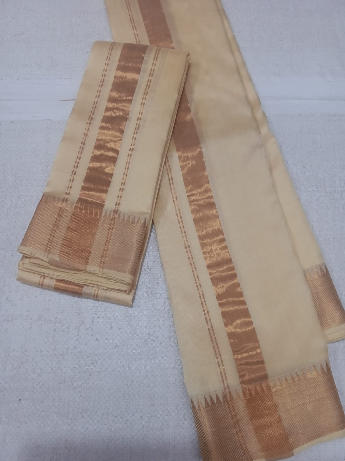 Handloom Mangalagiri Pure Silk Pancha Kanduva Set for Men