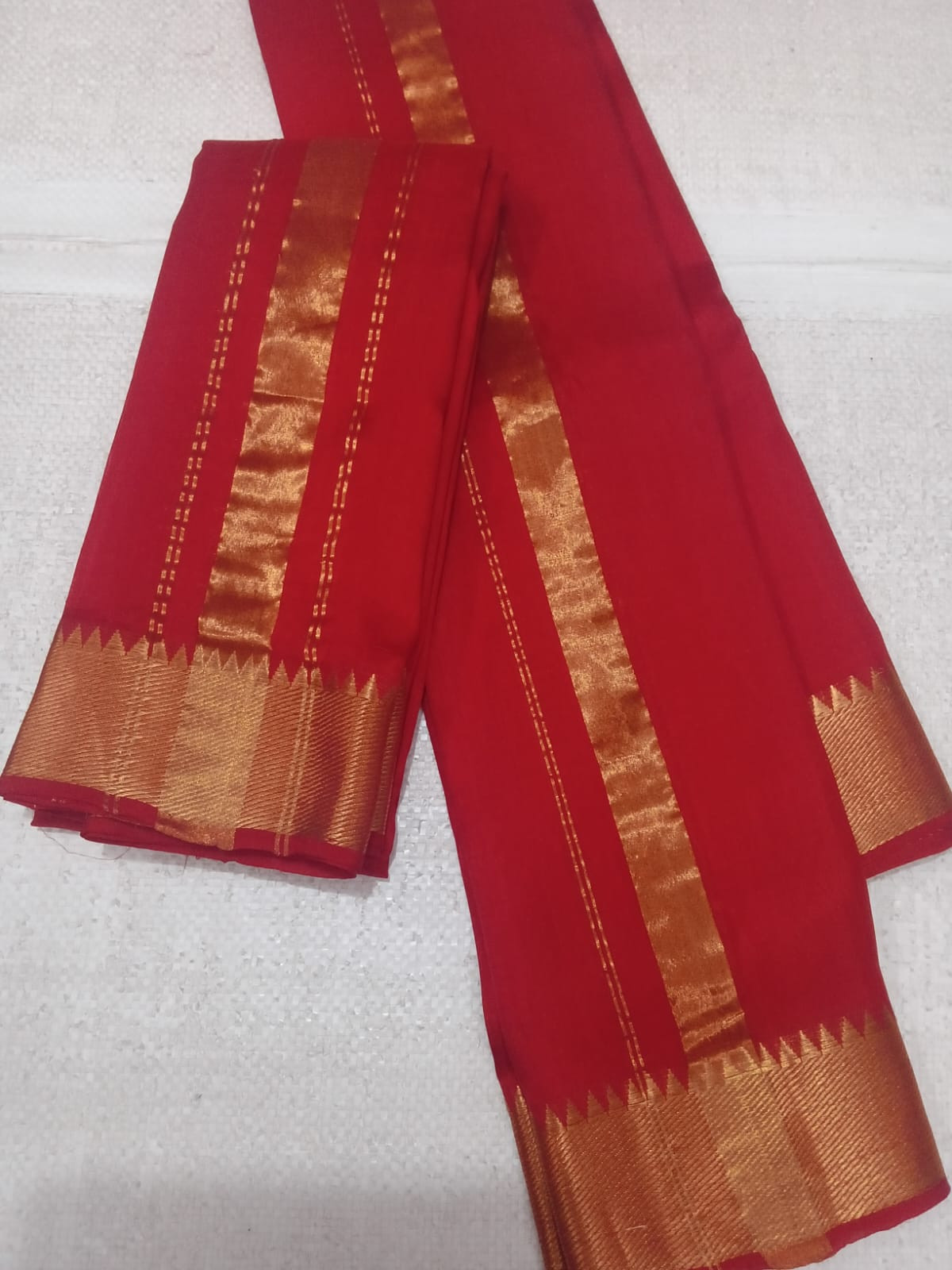 Handloom Mangalagiri Pure Silk Pancha Kanduva Set for Men