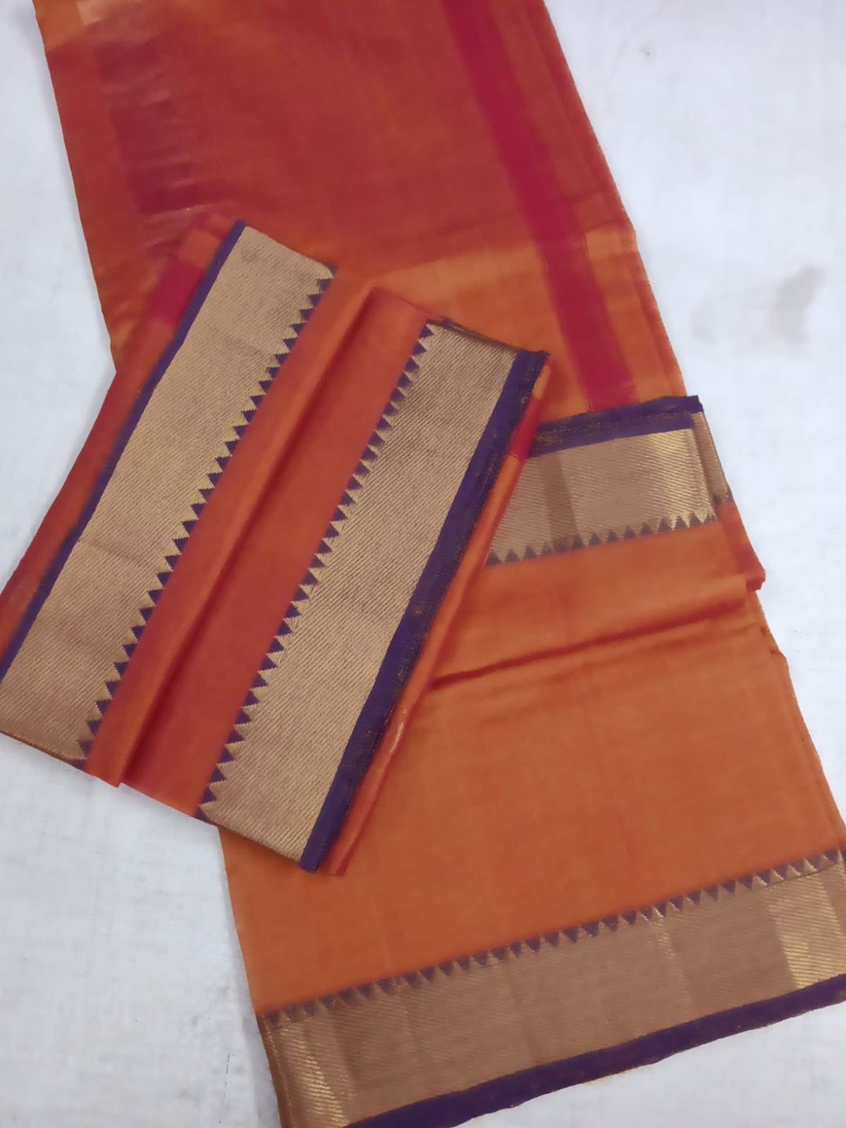 Hand woven Mangalagiri silk cotton pancha kanduva set dothi and shawl