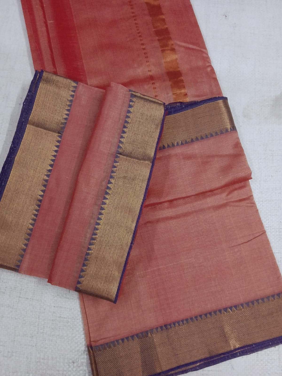 Hand woven Mangalagiri silk cotton pancha kanduva set dothi and shawl
