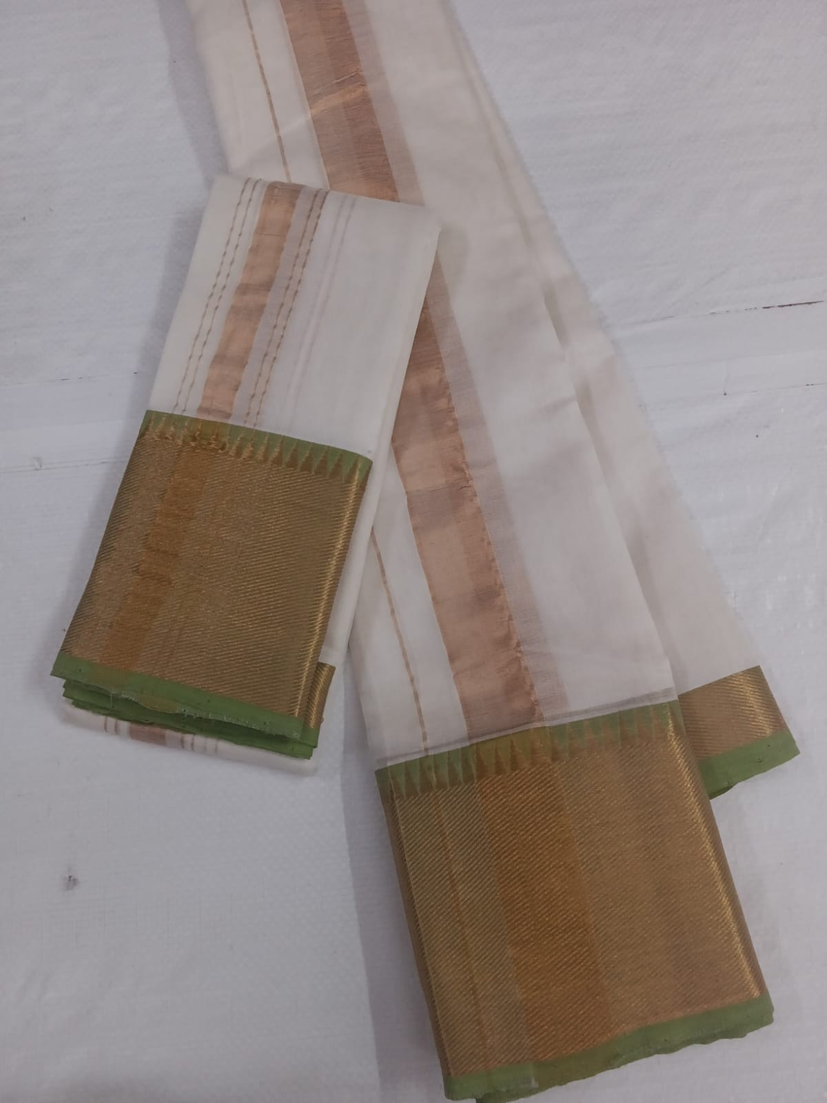 Handloom Mangalagiri Silk Cotton Pancha Kanduva Set for Men