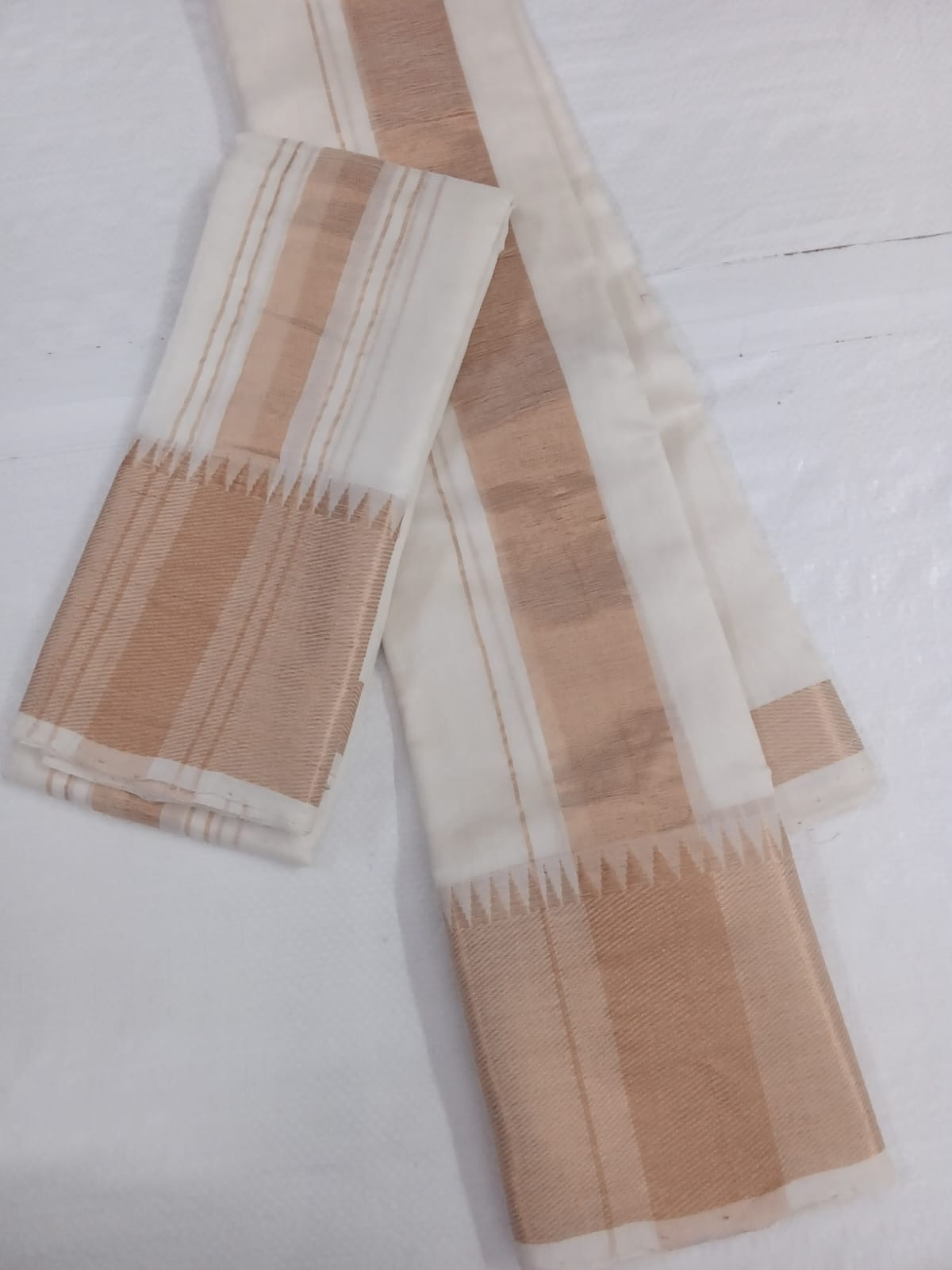 Handloom Mangalagiri Silk Cotton Pancha Kanduva Set for Men