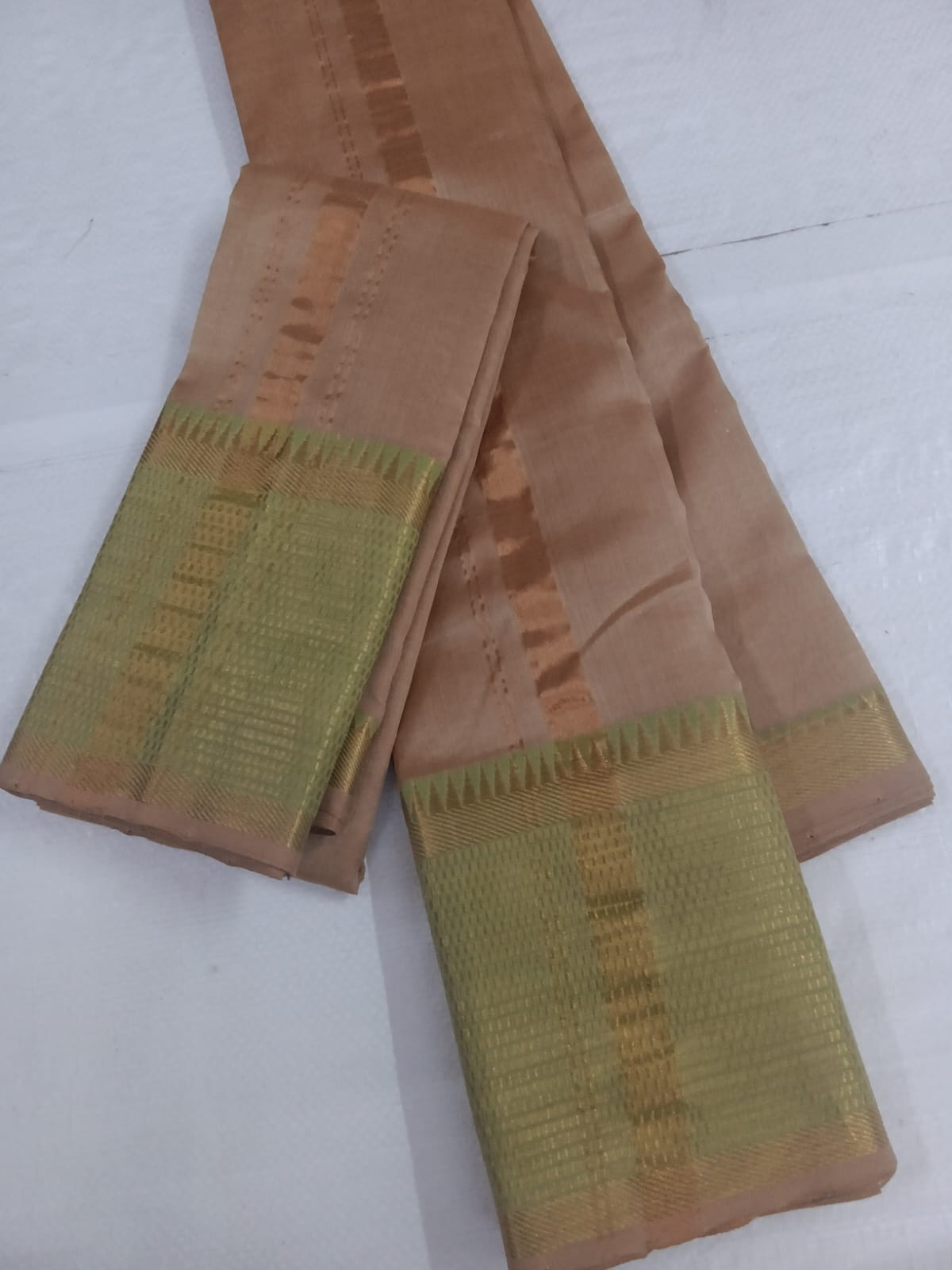 Handloom Mangalagiri Silk Cotton Pancha Kanduva Set for Men