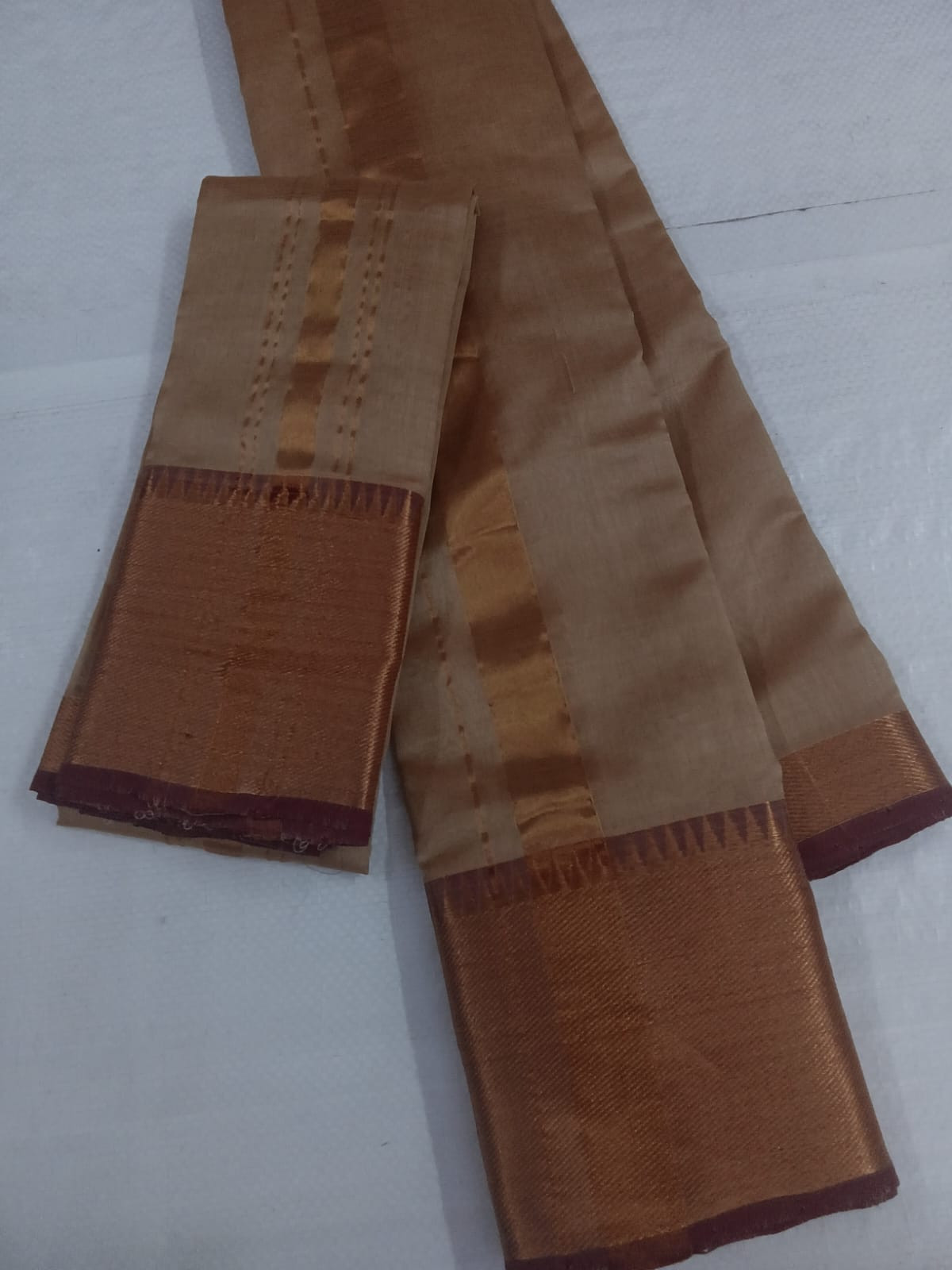 Handloom Mangalagiri Silk Cotton Pancha Kanduva Set for Men