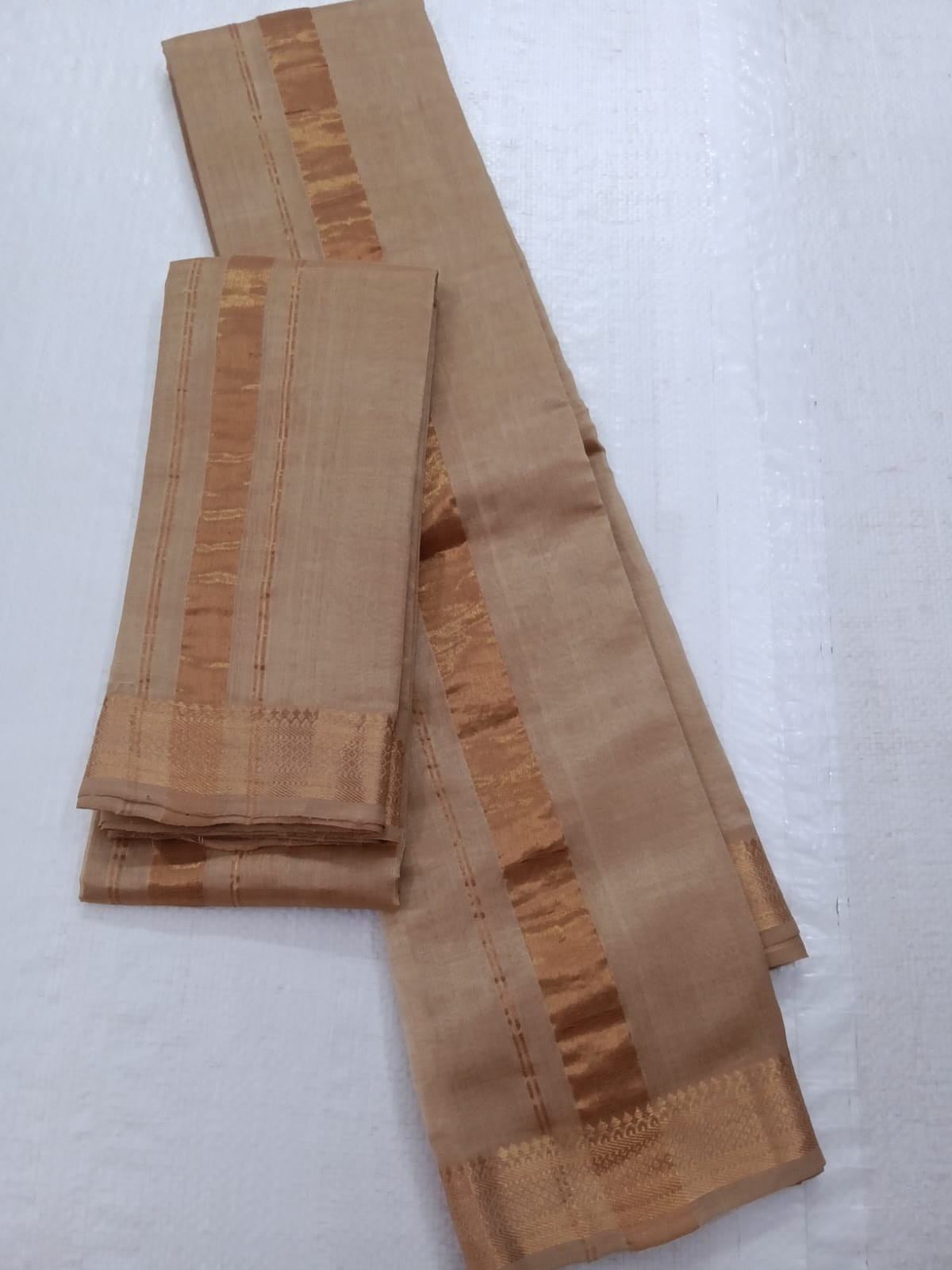 Handloom Mangalagiri Silk Cotton Pancha Kanduva Set for Men