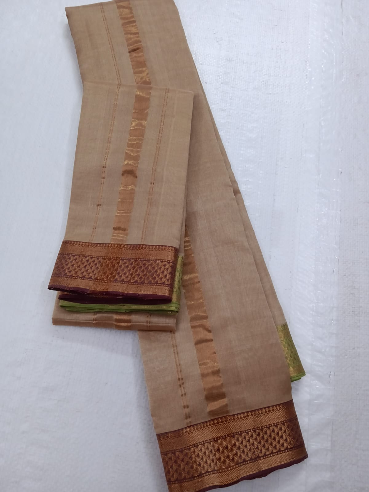 Handloom Mangalagiri Silk Cotton Pancha Kanduva Set for Men
