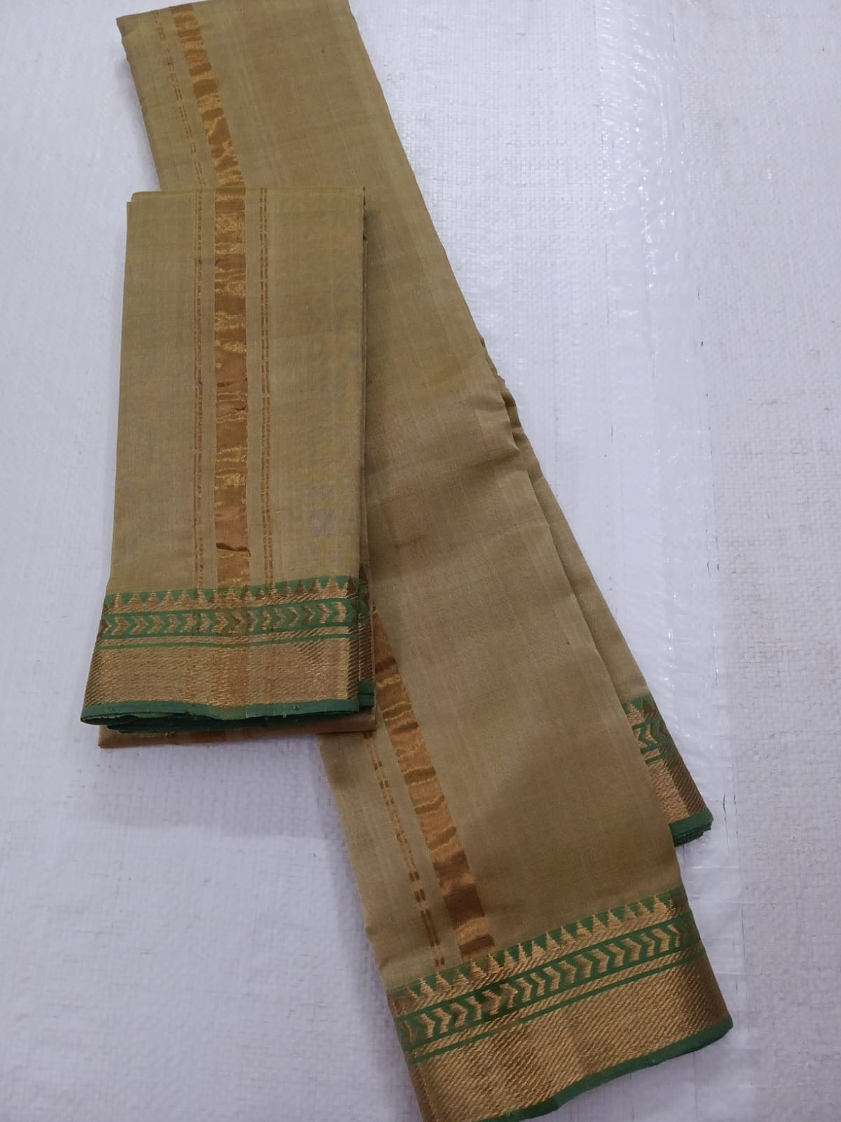 Handloom Mangalagiri Silk Cotton Pancha Kanduva Set for Men