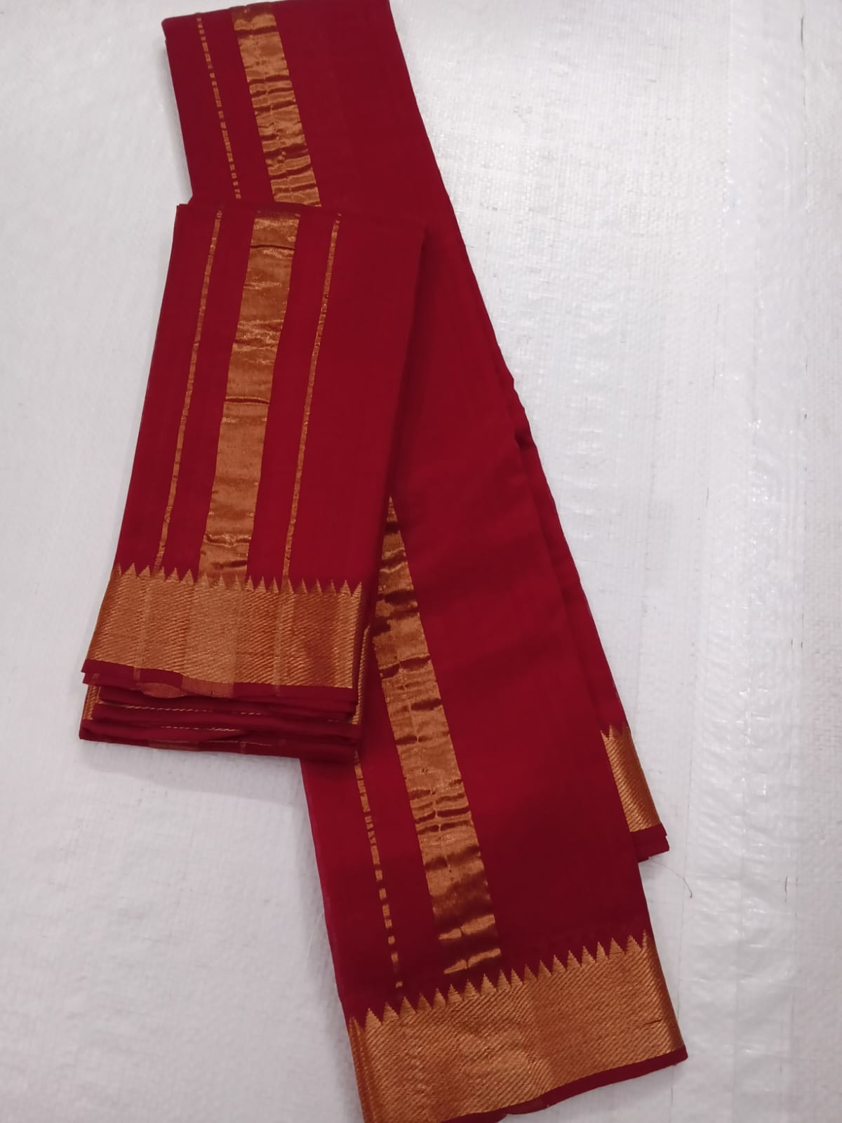 Handloom Mangalagiri Silk Cotton Pancha Kanduva Set for Men