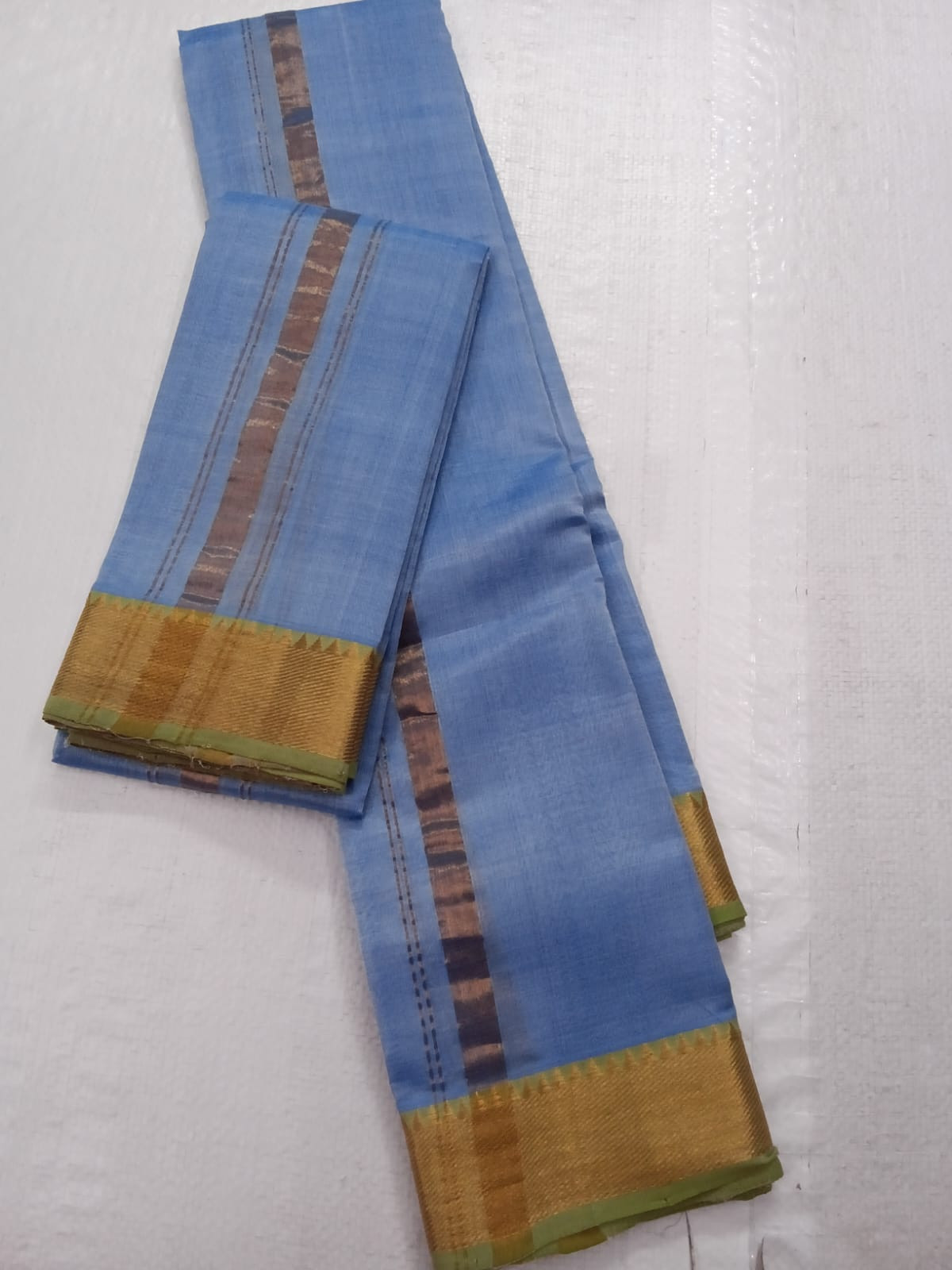 Handloom Mangalagiri Silk Cotton Pancha Kanduva Set for Men