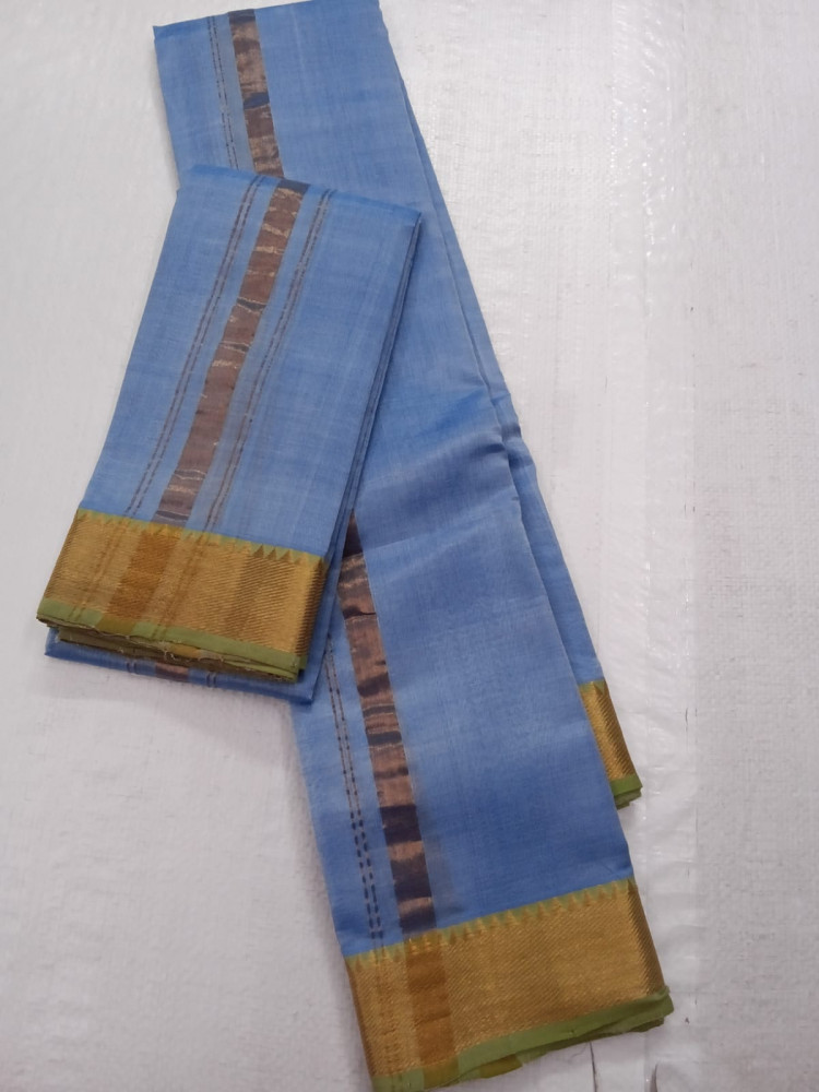 Image of Handloom Mangalagiri Silk Cotton Pancha Kanduva Set for Men