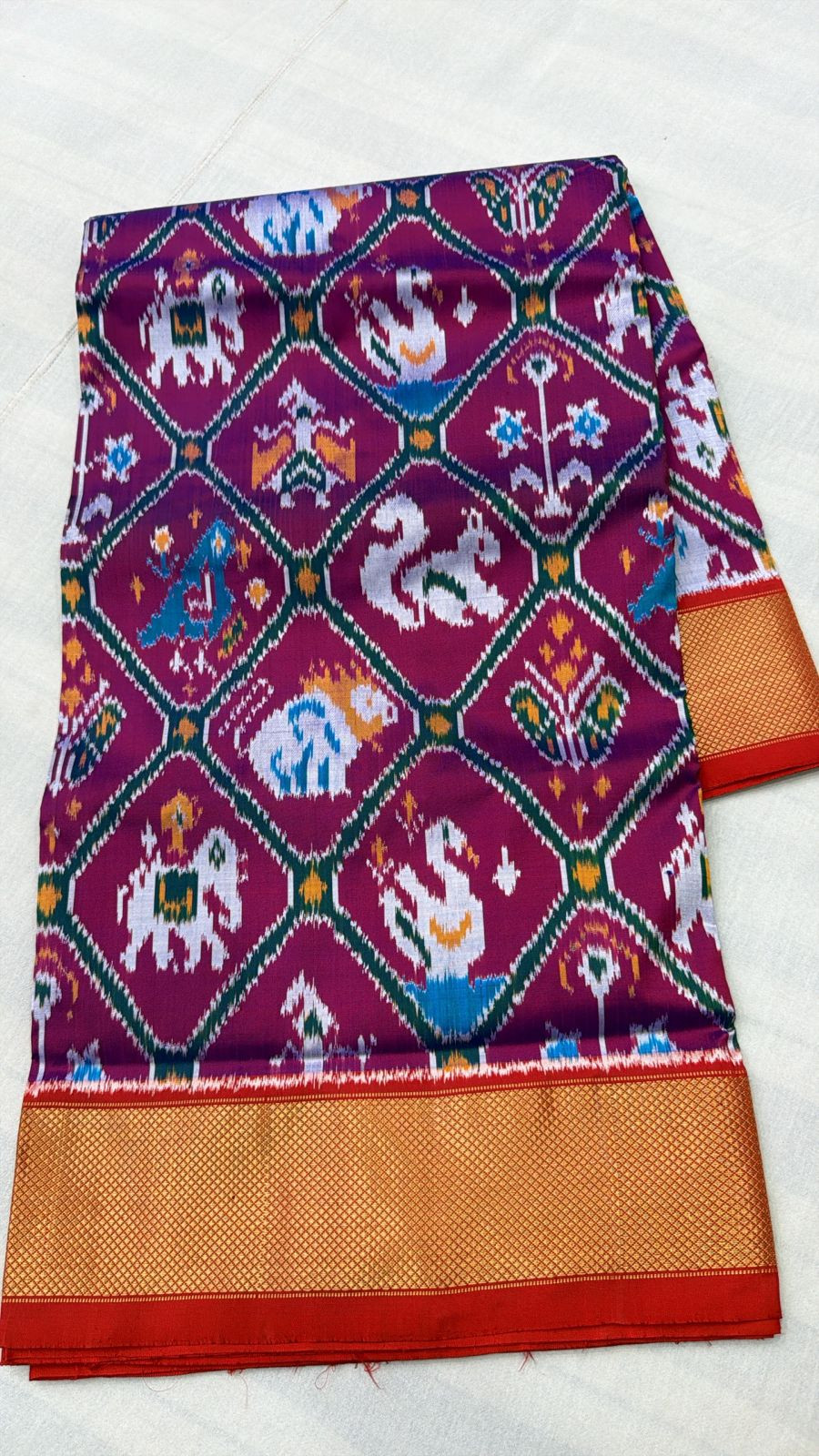 Patola Ikkat Pochampally Pure Silk Saree