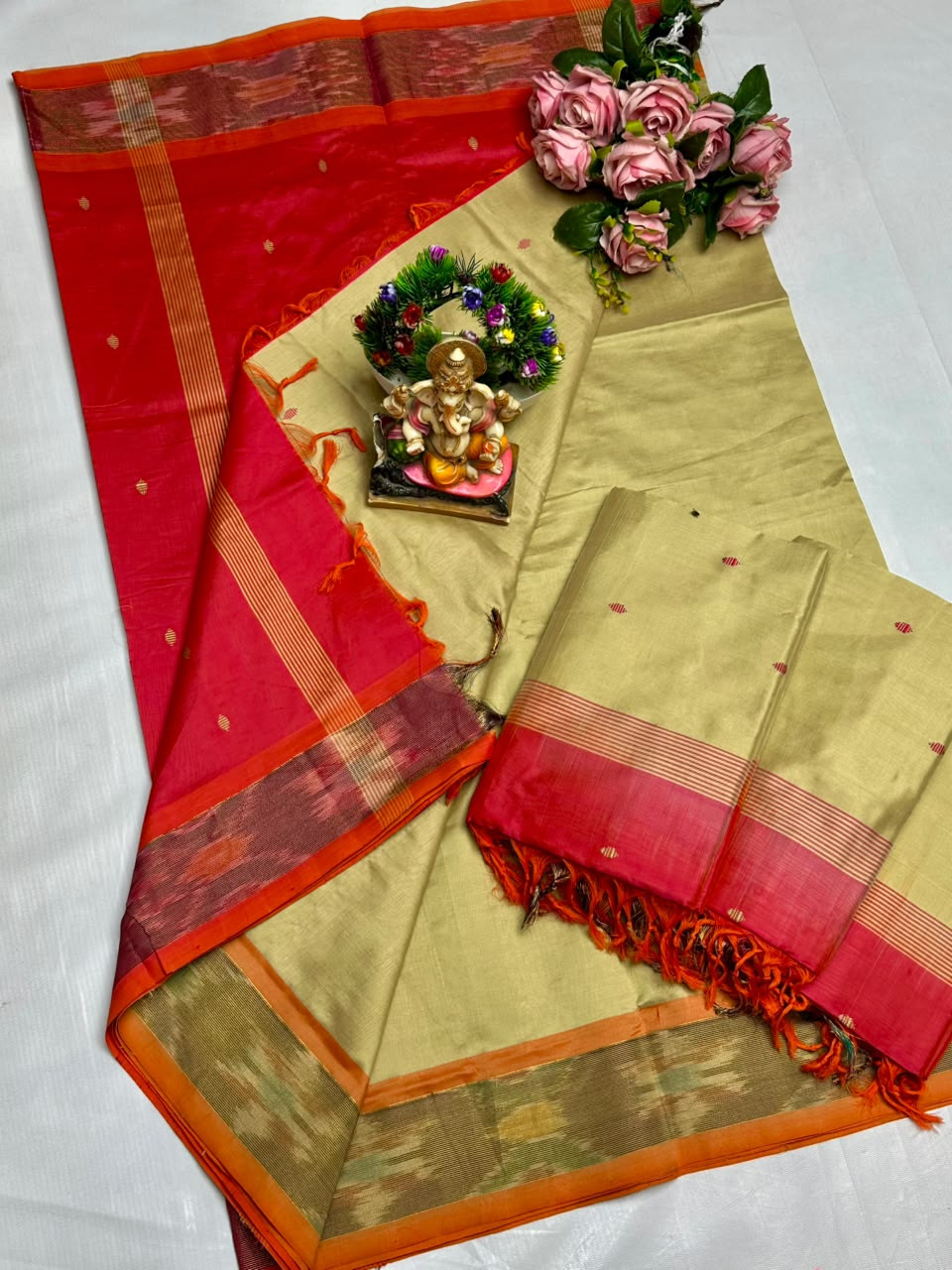 Uppada Tripura Pattu Silk Cotton Saree