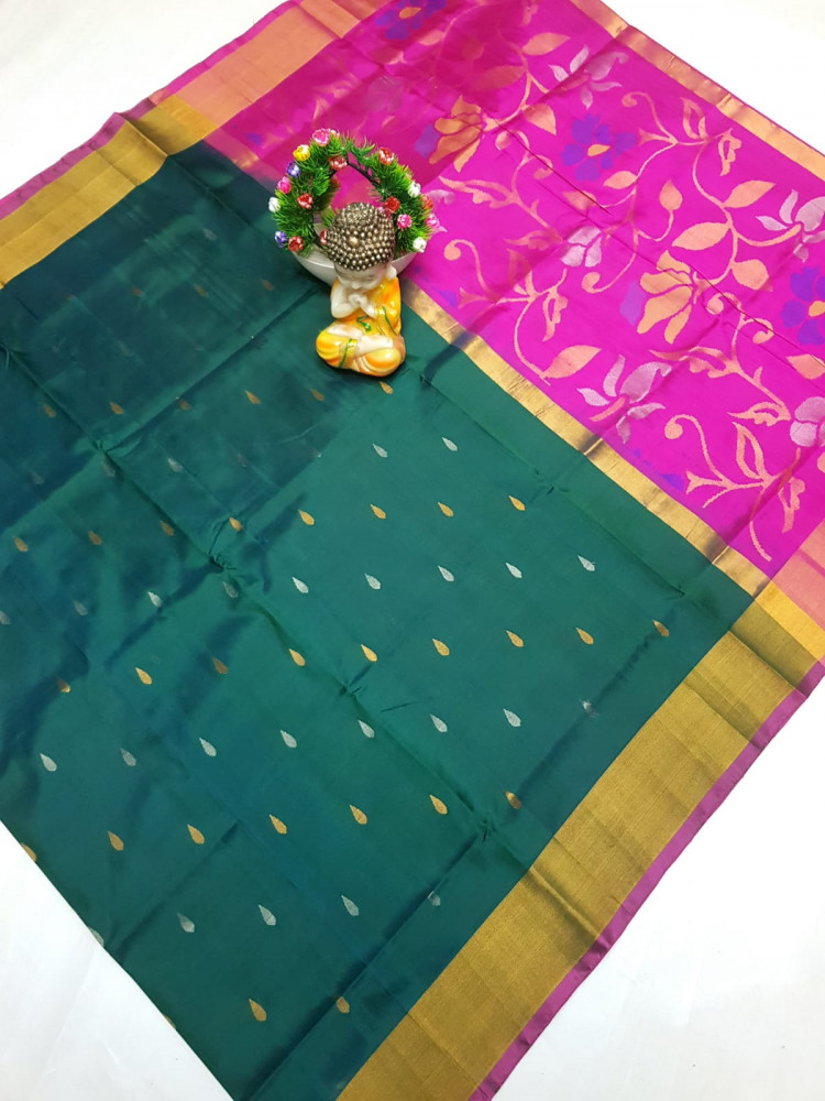 Image of Uppada Pure Silk Jamdani Saree