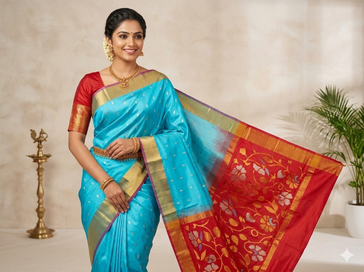 Uppada Pure Silk Jamdani Saree