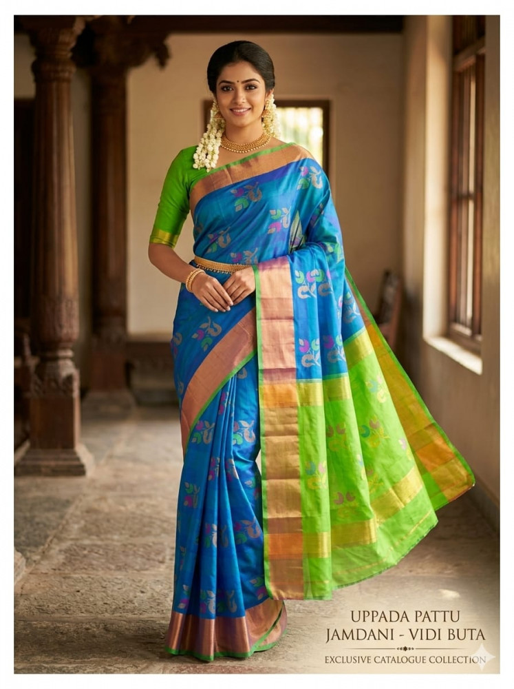 Image of Uppada Jamdani Butta Design Saree