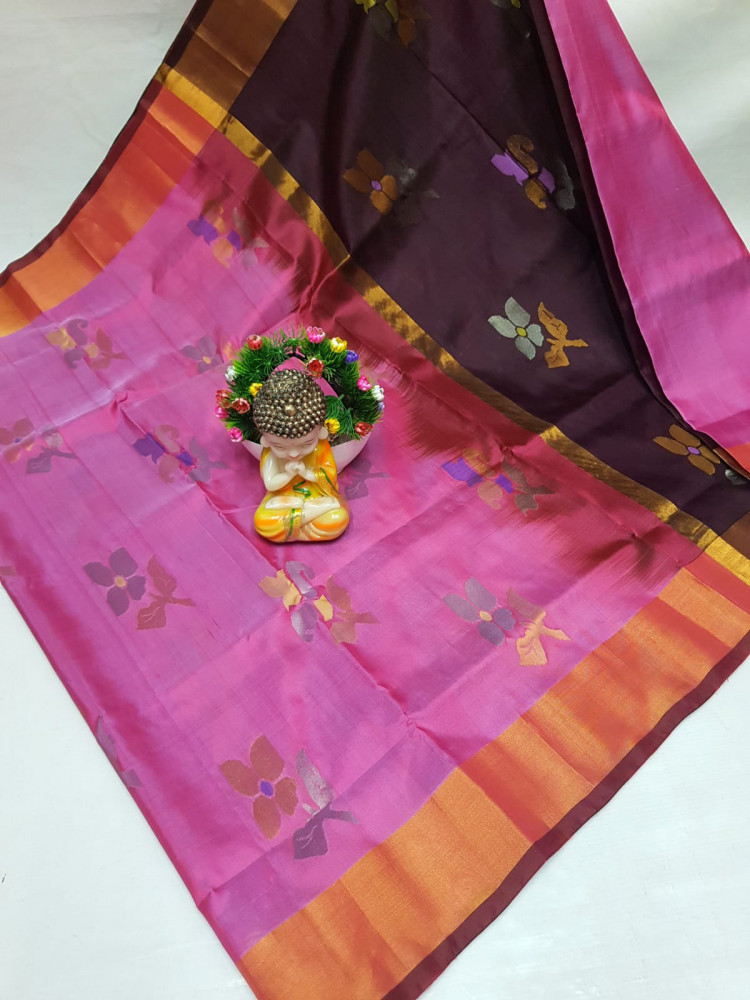 Image of Uppada Jamdani Butta Design Saree