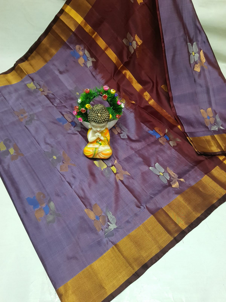 Image of Uppada Jamdani Butta Design Saree