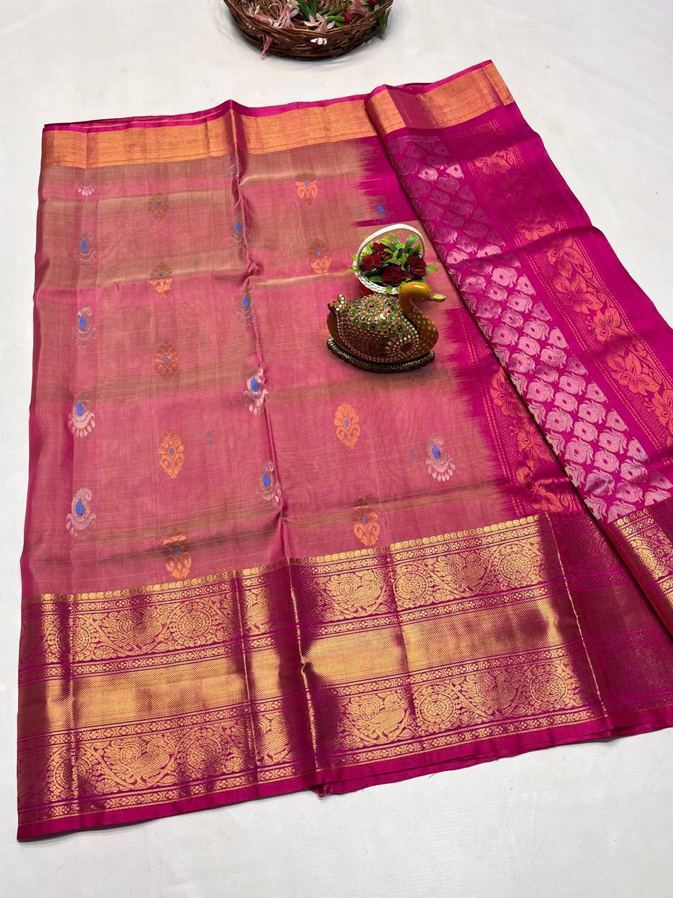 Uppada Pure Silk Allover Butta Saree