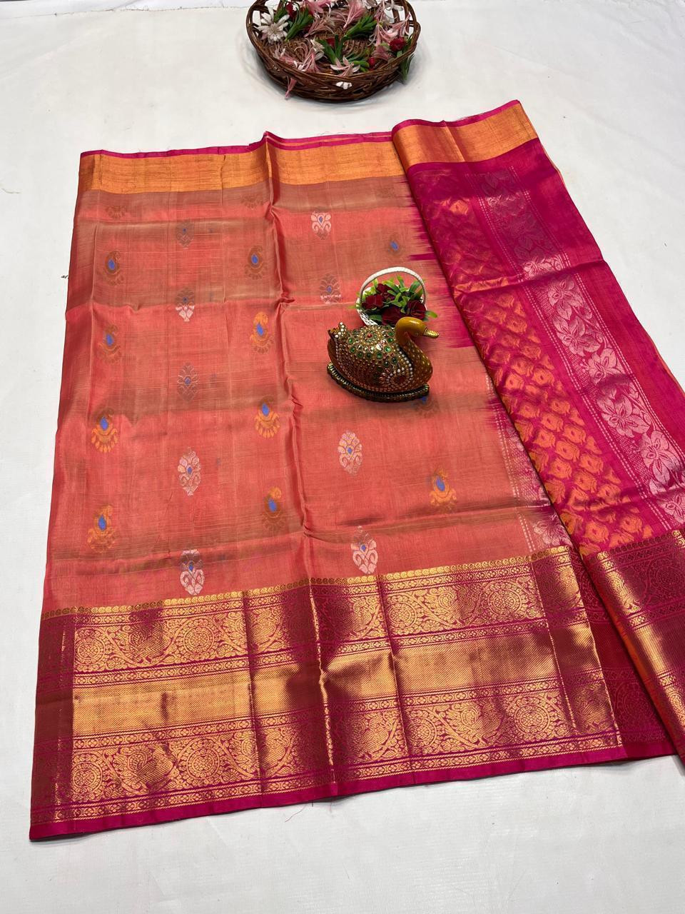 Uppada Pure Silk Allover Butta Saree