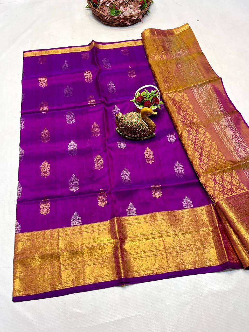Uppada Pure Silk Allover Butta Saree