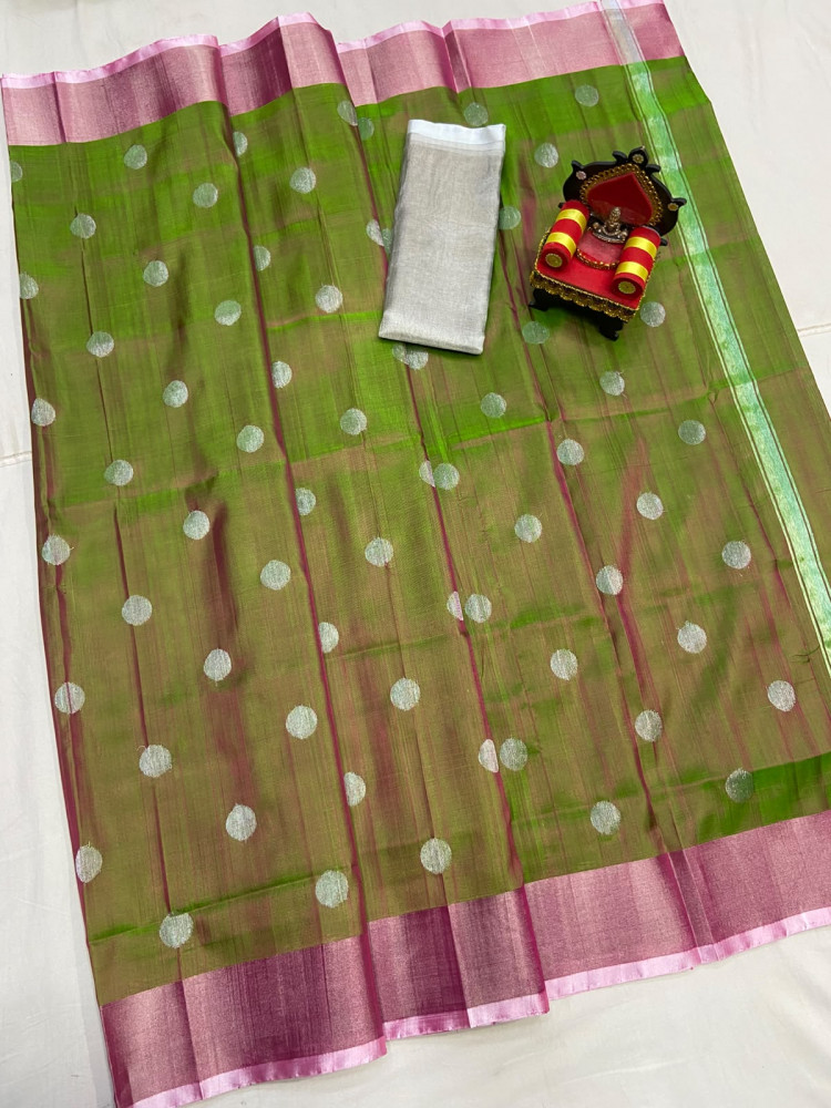 Image of Uppada Pure Silk Coin Butta Saree
