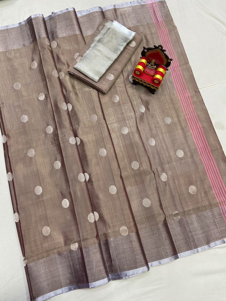 Image of Uppada Pure Silk Coin Butta Saree