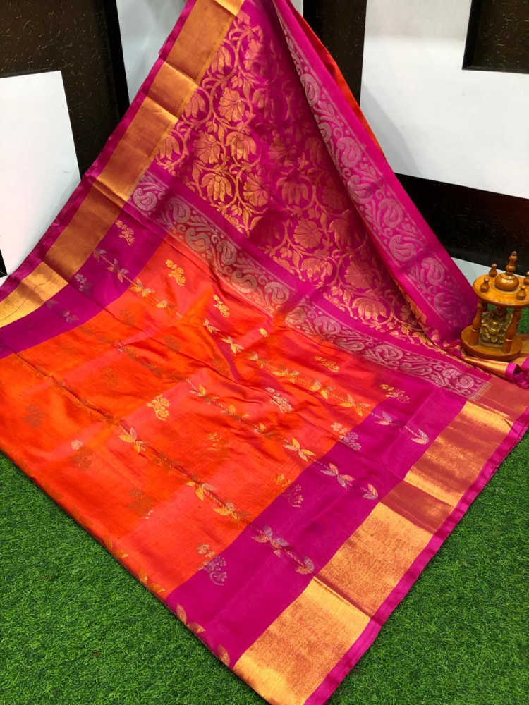 Image of Uppada Pure Silk Butterfly Butta Design Saree