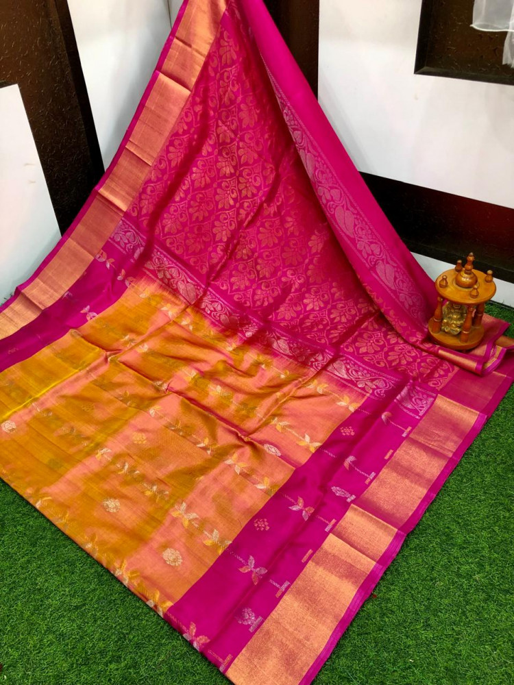 Image of Uppada Pure Silk Butterfly Butta Design Saree
