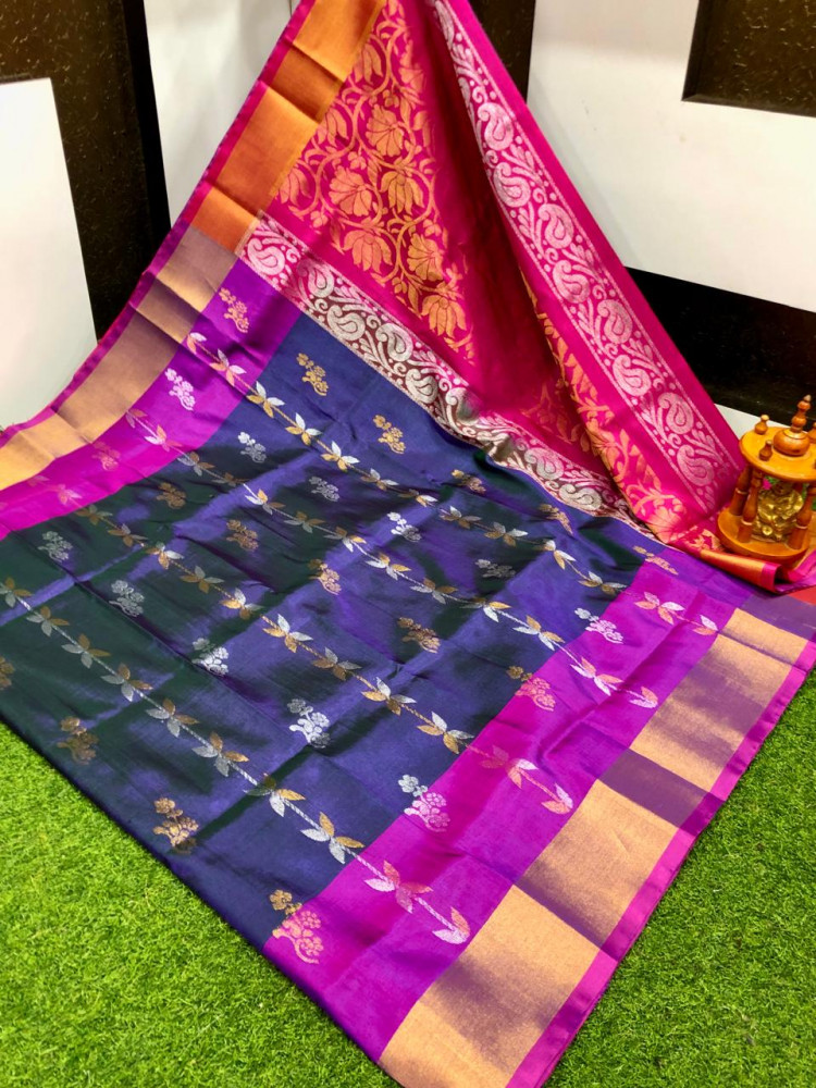 Image of Uppada Pure Silk Butterfly Butta Design Saree