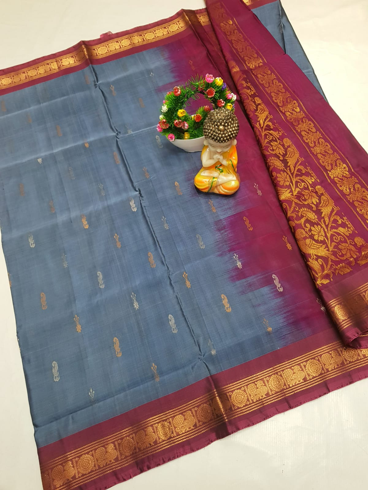 Uppada Pure Silk Kanchi Border Saree