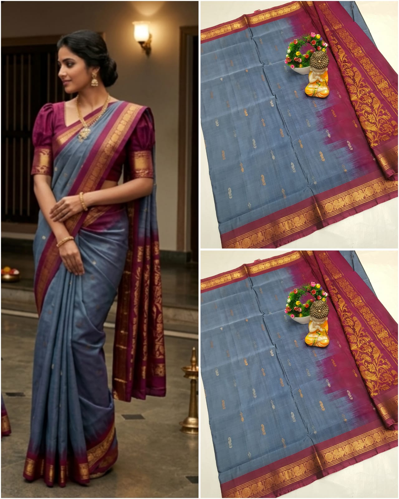 Uppada Pure Silk Kanchi Border Saree