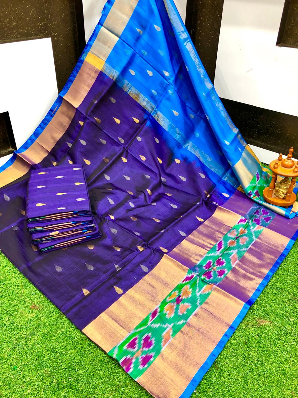 Uppada Pure Silk Pochampalli Border Saree