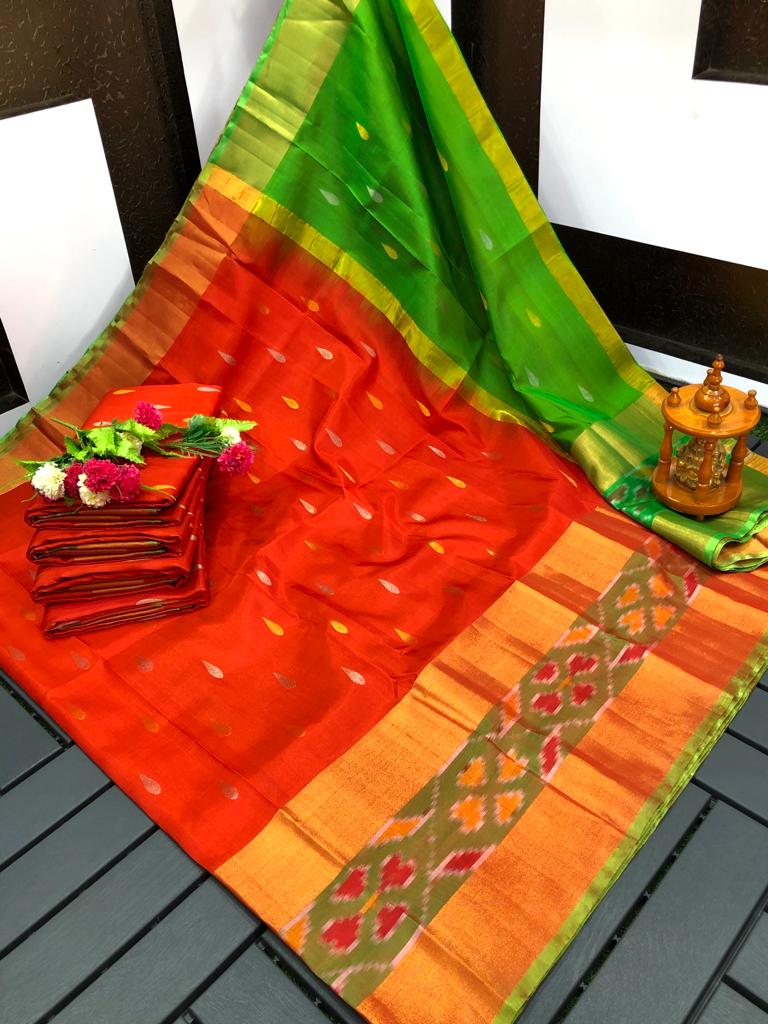 Uppada Pure Silk Pochampalli Border Saree