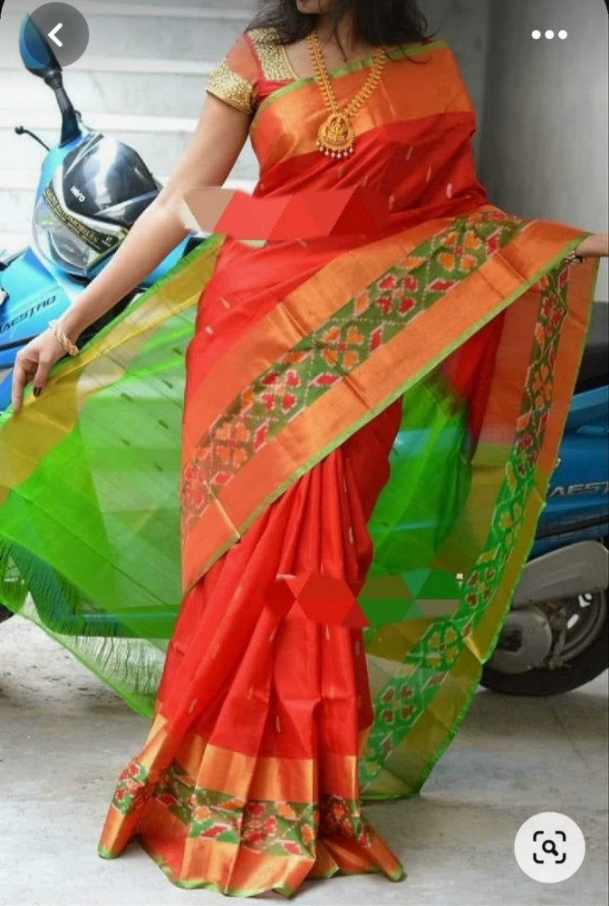 Image of Uppada Pure Silk Pochampalli Border Saree