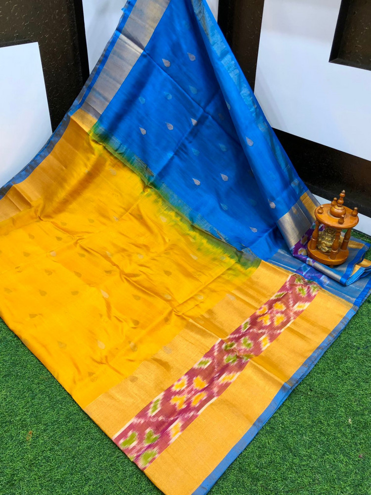 Image of Uppada Pure Silk Pochampalli Border Saree