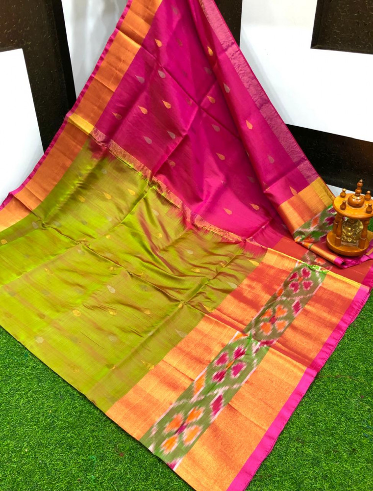 Image of Uppada Pure Silk Pochampalli Border Saree